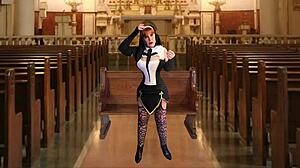 Granny nun Mary Carmen spreads for amateur cougar muff diving and hardcore licking