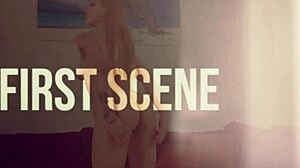 Brand new 19yo blonde jade jaxx gags on bbc deepthroats and swallows cum in first interracial scene