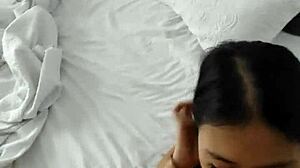 asian babe swallows white cock raw on first tinder date