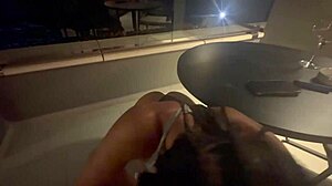 athletic latina babe with perfect tits teases stepbro in thong at beach for wild outdoor game