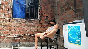 i secretly record my curvy latina neighbor fingering her huge tits juicy pussy until she catches me shaking ass