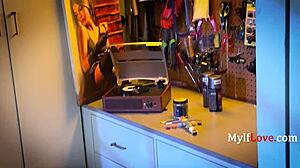 Big ass ebony milf cougar wife pounds young stud while shaking tits and heels