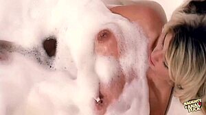 bf reluctantly shares busty blonde gf's ass in extreme dp anal threesome pounding