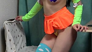 Yuki Kokona's Knee Socks Cameltoe Flashes Under Desk Webcam