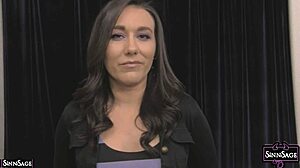 sinn sage strips lingerie revealing wet pussy lips and natural tits