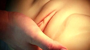 i finger my sexy fuck doll's lubricated shaved pussy close up before double penetration