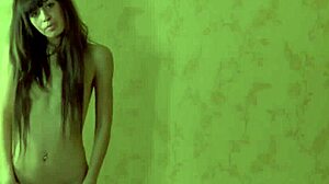 hot girlfriend strips out of tight jeans teasing her curves before begging for rough sex