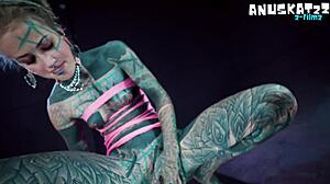 whoa these psychedelic hippies pip and dildo go wild on anal play... ass to mouth teasing