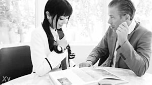 Horny Asian Stretched Wide by Tutor's Cock on Dad's Sofa!