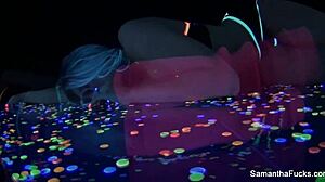 samantha saint spreads her big tits pussy and ass wide open for intense solo masturbation play