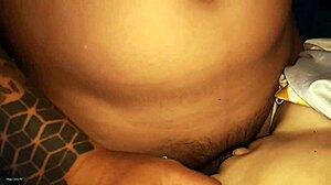 Cuckquean wife gets wet watching husband pound shaved teen pussy on fuck doll