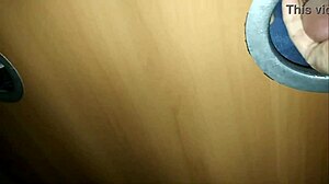 Husband captures chubby wife sucking strangers cocks at gloryhole swingers party