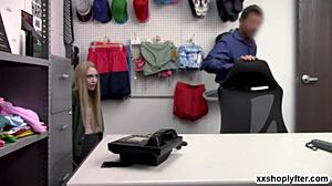 Shoplifter Emma Blows And Fucks LP's Huge Cock In Office