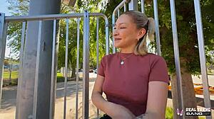 Mads flores takes dick deep while hiking outdoors flashing pierced nipples