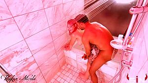 taylor nicole, wanna watch me deepthroat in the shower before you creampie my redhead pussy slut?