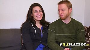 petite swinger brunette's booty massage turns into orgy pounding