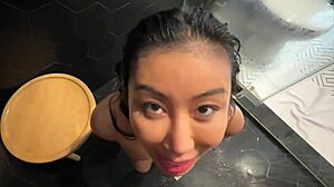 Black Stud Pounds Pretty Asian Babe's Tight Holes in Steamy Shower Fuck Frenzy!