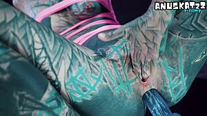 whoa these psychedelic hippies pip and dildo go wild on anal play... ass to mouth teasing