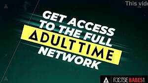 Hot lia lin teases interracial cock with feet before making it cum hard footsie babes