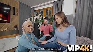 Innocent couple by lake seduced into wild bisexual threesome cock sharing