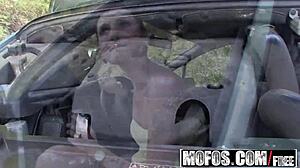 hey picked up skinny blonde teen for public car blowjob suck