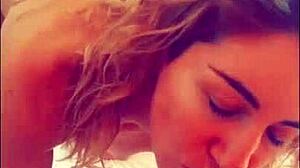 Milf flashes tits then takes interracial cum pounding