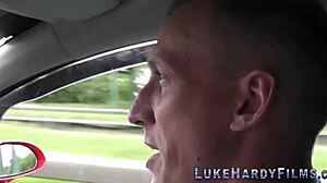 Inked British Milf Brunette Sucks Tugs Monster Cock with Glasses and Tattoos