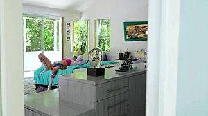 Masturbating College Slut Caught by Stepbro Leads to Curvy Pussy Ride Creampie