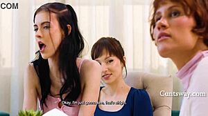 heart races watching horny teen ride stepmom's dildo while social worker questions her twisted love