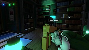 i fuck cute bookworm femboy librarian's tight ass in library stacks