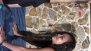 Curvy oiled couple fingers kegel balls then clit vibrator squirt fest