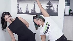 Yogatantra Classes Turn Erotic with Friend Min's Shaved Pussy