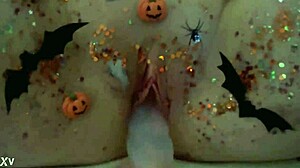 Halloween Body Painted Pussy Dripping Wet Solo Masturbation