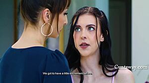 heart races watching horny teen ride stepmom's dildo while social worker questions her twisted love