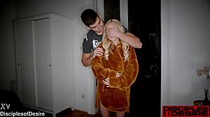 Boyfriend surprises skinny birdie with big black cock in every position