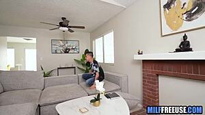 i get to use this hot blonde milf babysitter whenever i want around the house