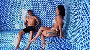 Big Ass Colombian Milf Kylei Ellish Fucks Young Guy in Public Sauna Doggystyle to Facial Cumshot