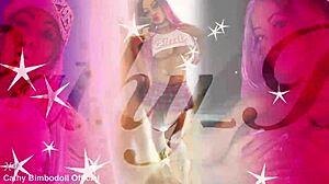 Bimbodoll with big tits and blue eyes takes double penetration from two Italian monster cocks outdoors in sauna