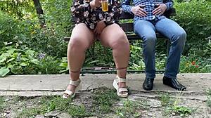 hot nectar drips from my mother-in-law's soaked pussy as i lick her fat thighs outdoors!!