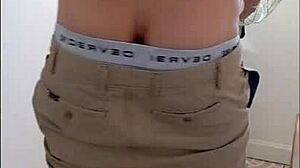 French blonde milf slut bent over doggystyle in satin lingerie heels pov