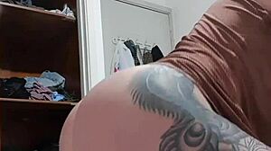 Julianna prado shemale crossdresses strokes huge cock in lingerie solo