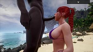 Curvy Big Ass Big Tit White Milf Serenia Fucks Nero's Big Black Cock on Beach