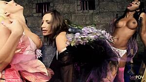 Two Lesbians Desperately Finger Big Natural Tits for That Elusive Group Orgasm