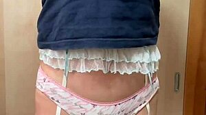 check out this sexy bloomer maid with bunny anal plug and pierced nipple lingerie