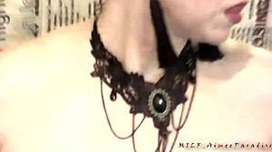 milf stepmom handcuffed humiliated full orgasm denial kneeling blowjob slave!