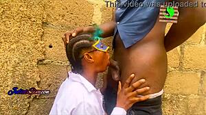 lagos schoolgirl bent over rides bbc cowgirl anal creampie doggystyle