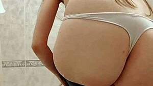 skinny teen brunette pisses through panties into bath squeezes for mouth