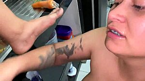 MelissaSexHot Cums on Pretty Prostitute's Face Fucks Pussy with Carrot Tease