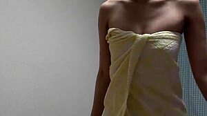 Akane Iruma aches stripping leotard for shower