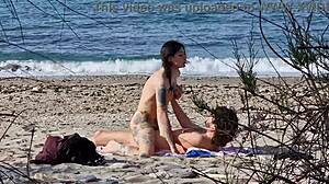 Passionate Beach Lovers Explode in Squirting Orgasms Doggystyle